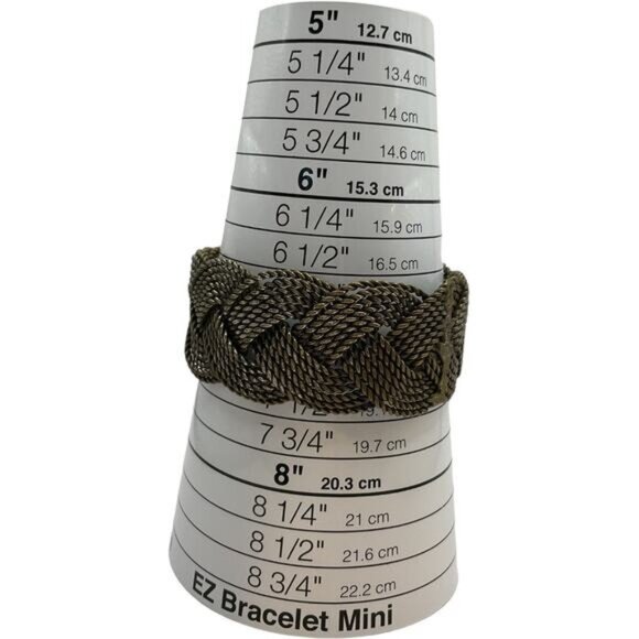 Braided Metal Bracelet Cuff Bracelet Woven Design Antique Bronze Finish - Picture 2 of 5